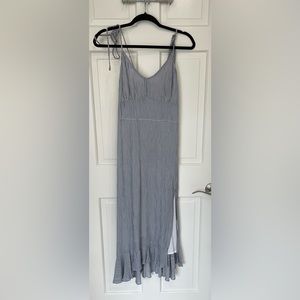 ABERCROMBIE & FITCH Blue/White Striped Midi Dress Size M